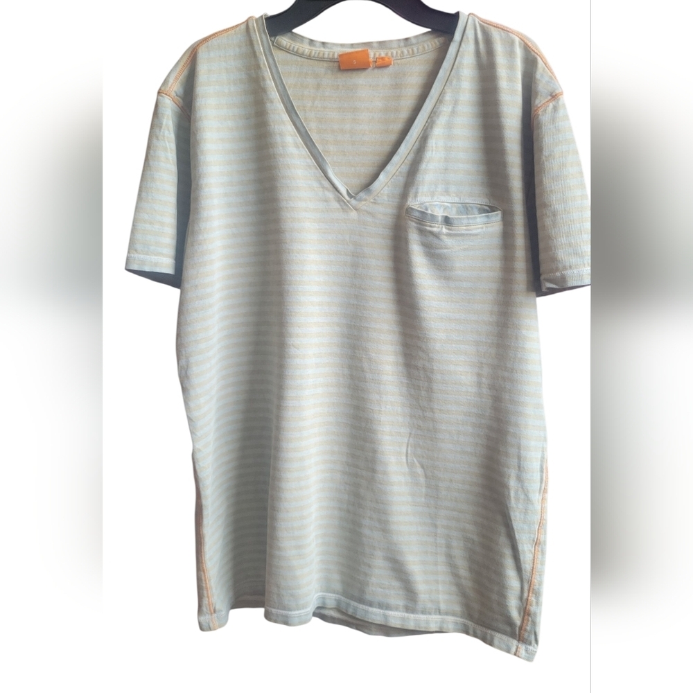Hugo Boss Striped V-Neck Men's Shirt